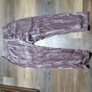 Tina + Jo velvet dusty purple pull on lined pants